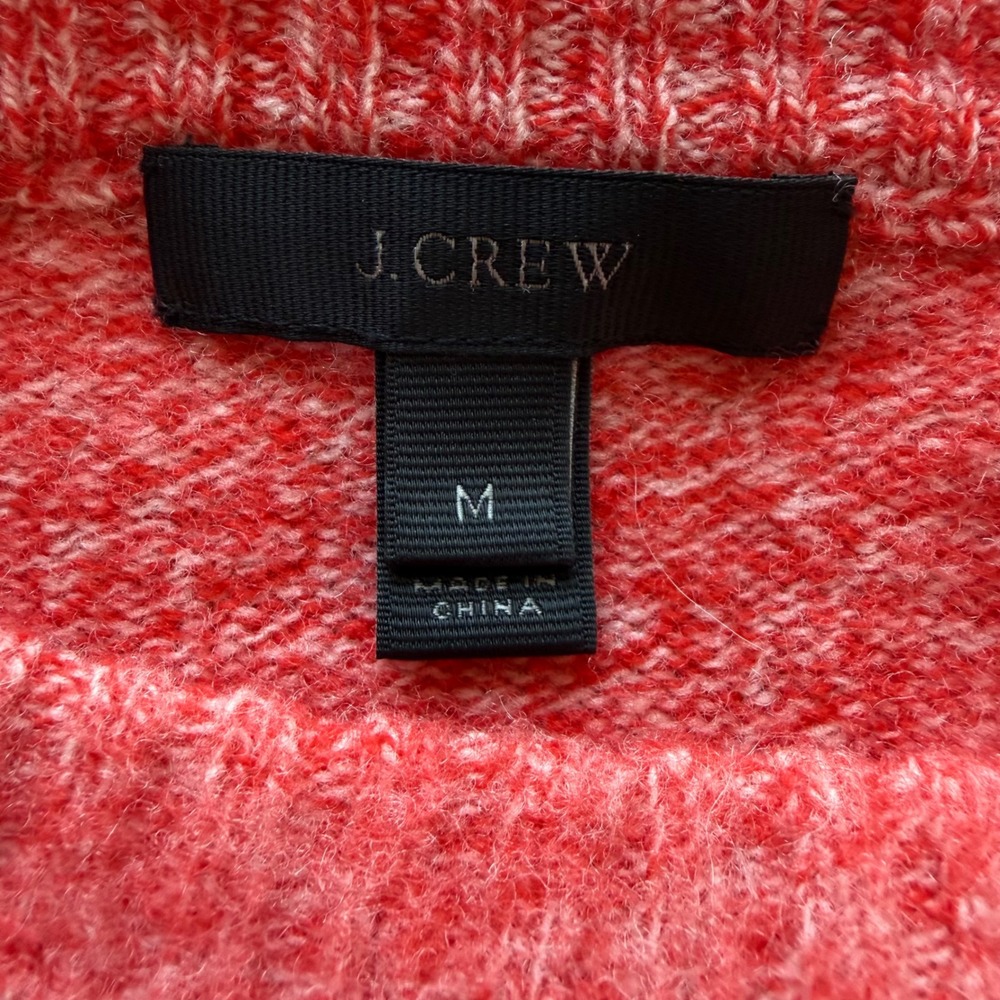 J.Crew Textured Lambswool Crew Neck Sweater Women's M Coral - Picture 8 of 9